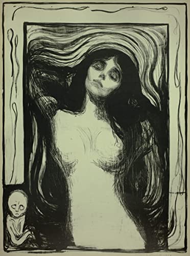 Affiche Mur Art Poster Dame d'Edvard Munch Graffiti Toile Bureau 60x90