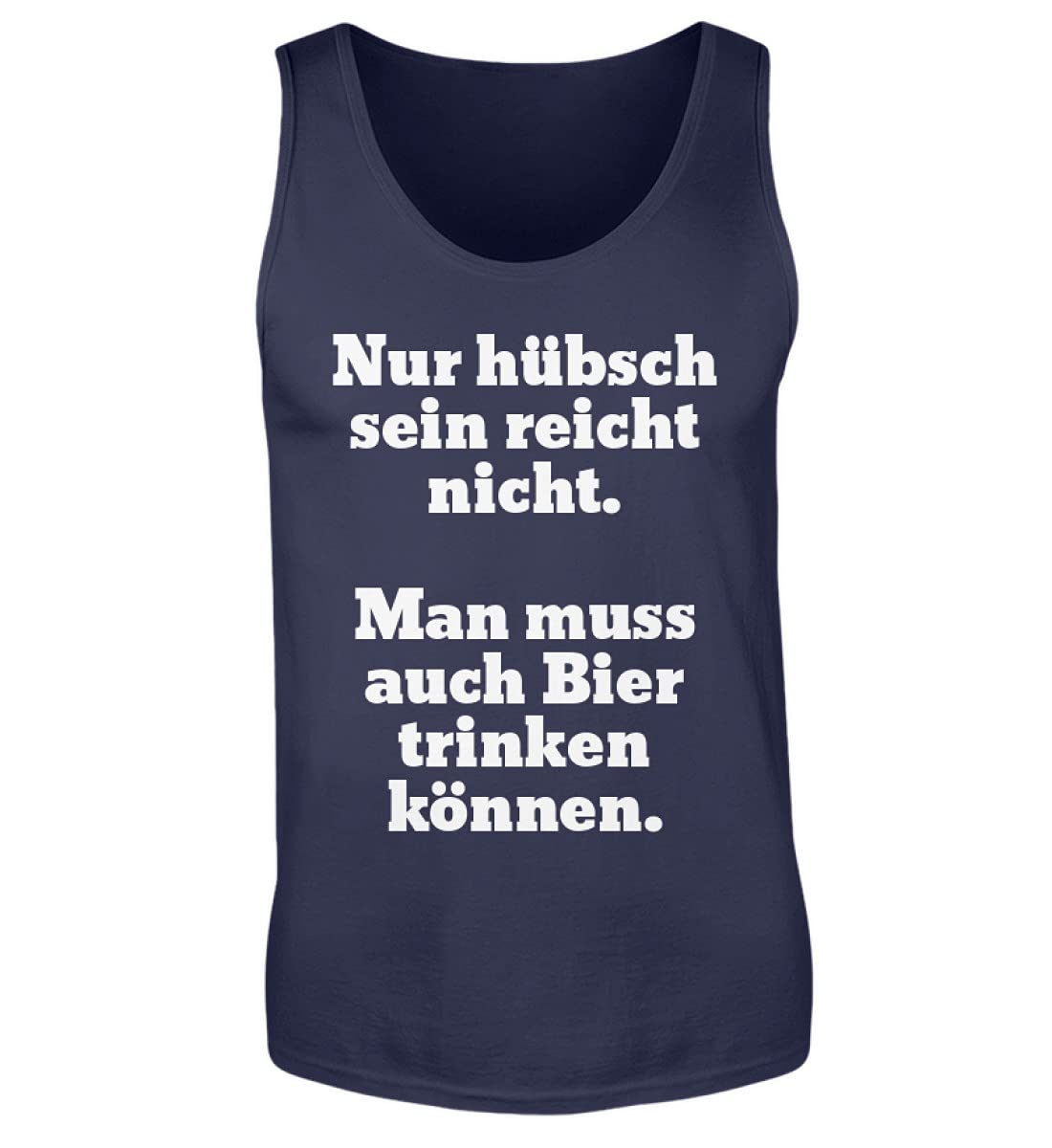 Camiseta de tirantes para hombre azul oscuro L con divertido diseño cervecero para verano 3