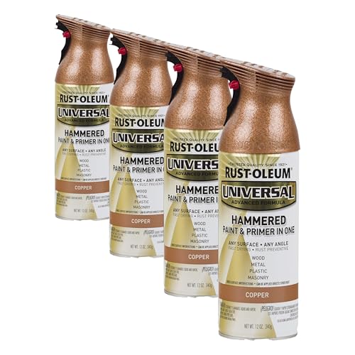 Image of Rust-Oleum 247567 Universal All Surface Hammered Spray Paint, 12 oz, Copper (Pack of 4)
