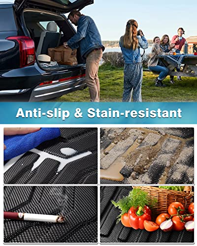 Mixsuper Cargo Liners Compatible With 2020-2023 Hyundai Palisade (Behind The 2Nd Row Seats) Palisade Accessories All Weather Rear Cargo Trunk Floor Mats Black #TOP6