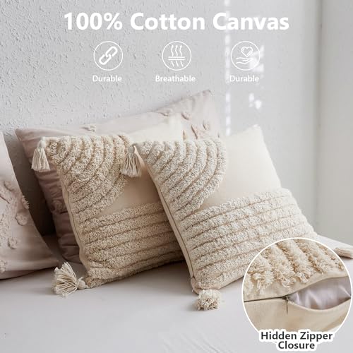 Housse de coussin bohème lit et canapé motif géométrique 2x - 5