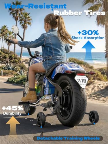 Image of ANPABO Licensed BMW 24V Kids Electric Motorcycle for Kids 5-8, Blue