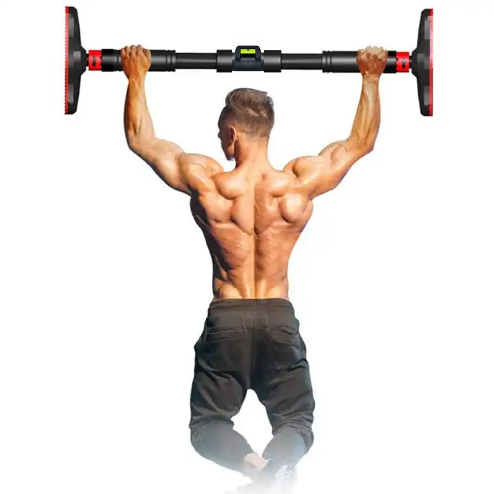 Yeni Nesil 94-125CM Koridor Kapı Barfiksi Barfix Aleti Çubuğu Çekme Barı Demiri BarVidasız Ayarlanabilir Kapı Barı - Barfiks Çubuğu, Koridor Barfiksi ve Ev Egzersiz Spor Aleti