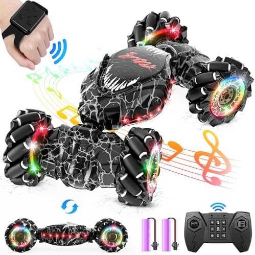 RC Stunt Car, 2.4GHz LED Gesture Sensing, 4WD Double Sided Rotati...