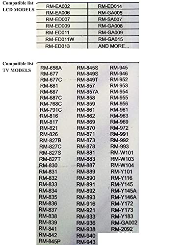 Image of LipiWorld URC-43B RM-GA008 RM-GA009 RM-GA015 RM-GA005 RM-EA002 RM-EA006 RM-ED007RM-ED009 RM-ED011 RM-ED011W RM-ED013 RM-ED0014 RM-SA007 LED LCD Universal Remote Control Compatible for Sony