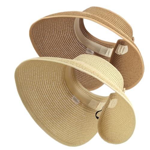 2 Foldable Straw Hats with Brim for Sun Protection – Kyzistn 2 Foldable Straw Hats with Brim for Sun Protection – Kyzistn