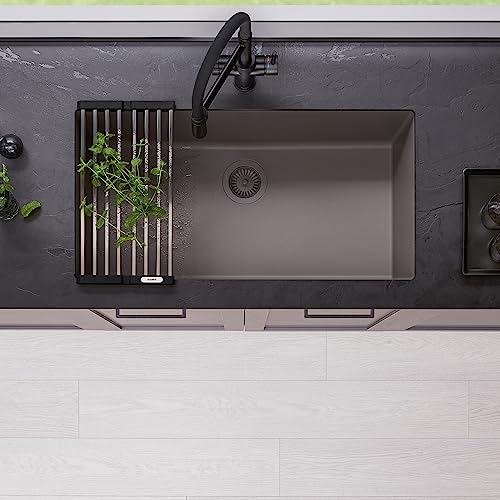 BLANCO 443121 PRECIS SILGRANIT Super Single Undermount Kitchen Sink 32" L X 19" W - Volcano Gray by BLANCO - Image 3