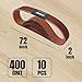 POWERTEC 2 x 72 Inch Sanding Belts, 400 Grit Aluminum Oxide Grinding Belts for Belt Grinder, Wood & Paint Sanding, Metal Polishing, Knife Sharpening, 10PK (110790)