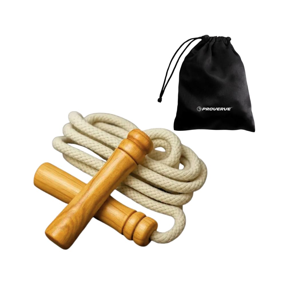 PROVERVE Cotton Skipping Rope Men And Women And Children, Tangle Free Jumping Rope for Gym Exercise Workout & Weight Loss For Kids (Brown)-image-26