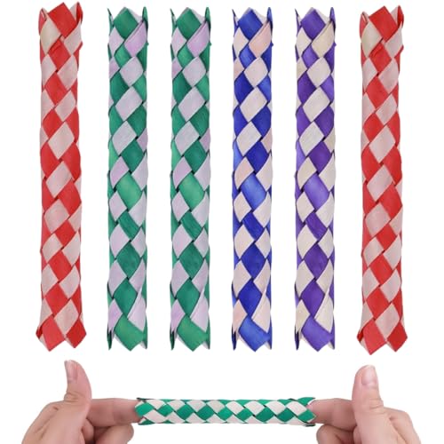 RDNKVB 6 Pièces Claque Doigts Petard Enfant, Piège à Doigts Chinois Traditionnel Jouet, Clac Doigt, Couleurs Assorties pour Enfants et Adultes Cadeaux...