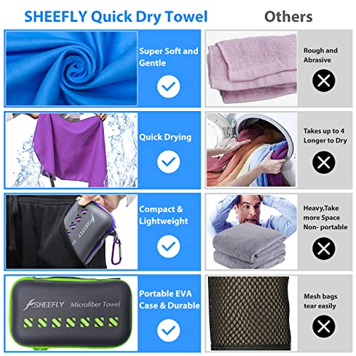 Sheefly Microfiber Camping Towel,Quick Dry Towel For Camping,Super Absorbent Ultra Soft Compact Lightweight Travel Towel Fast Dry Large Microfiber Towels For Body,Backpack,Fitness,Beach,Gym,Sport (Xl) #TOP5