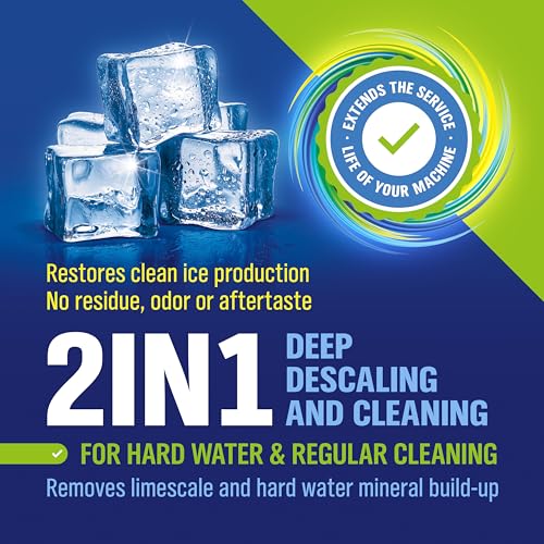 Image of WoldoClean Ice Machine Cleaner Tablets 20 Count - 2in1 Descaler, Extra Strength 16g Dual Action for Countertop, Nugget, Portable, Commercial Ice Makers, Nickel Safe