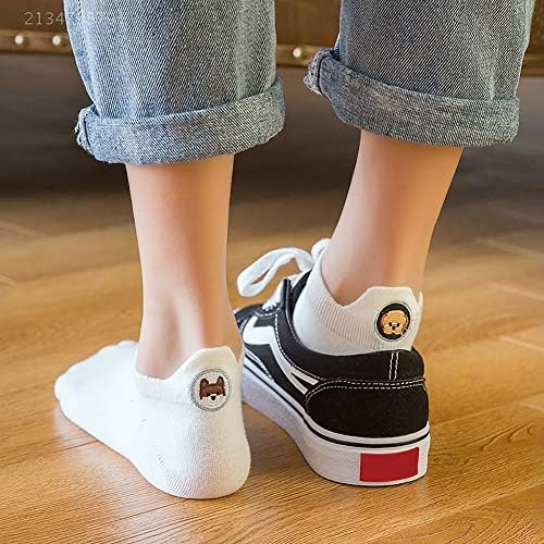 5 Pairs Womens Ankle Socks, Ladies Cute Socks Breathable Liner Low Cut Casual Short Socks for Trainer Running Athletic Walking Fitness Girls Gifts(one size/white Black pink blue brown)