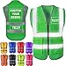 Custom Safety Vests Reflective Vest with Pockets Personalized Logo Name High Visibility Protective Workwear for Men Women(XL)