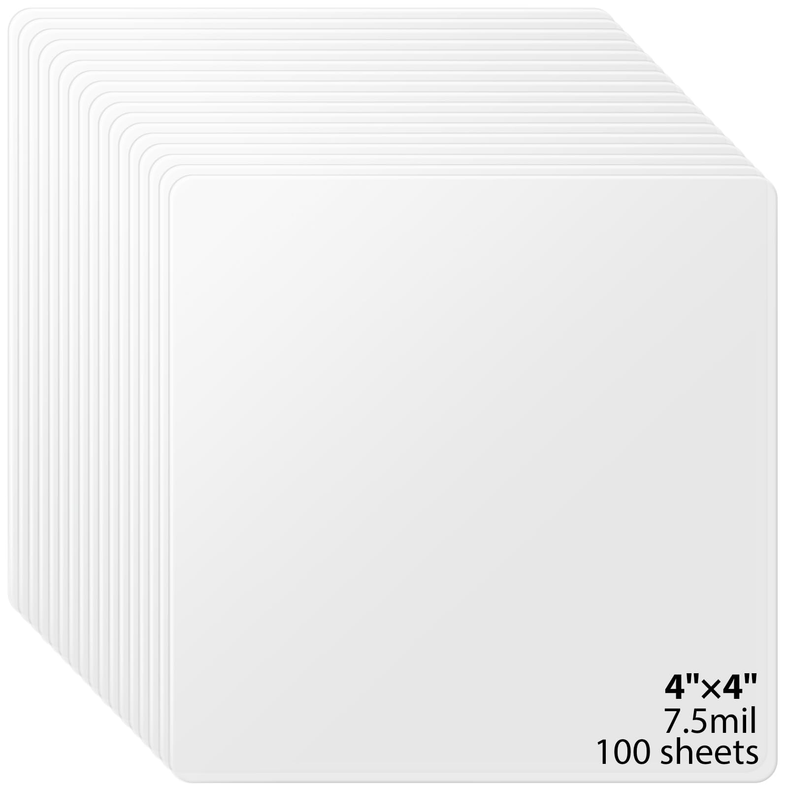 100 Pcs 7.5mil Acetate Stencil Sheets, 4 x 4 Inch Reusable Stencil Paper for Laser Cutting, Translucent Pet Stencils for Painting Wood DIY Craft Paint Template for Wall Home Decor