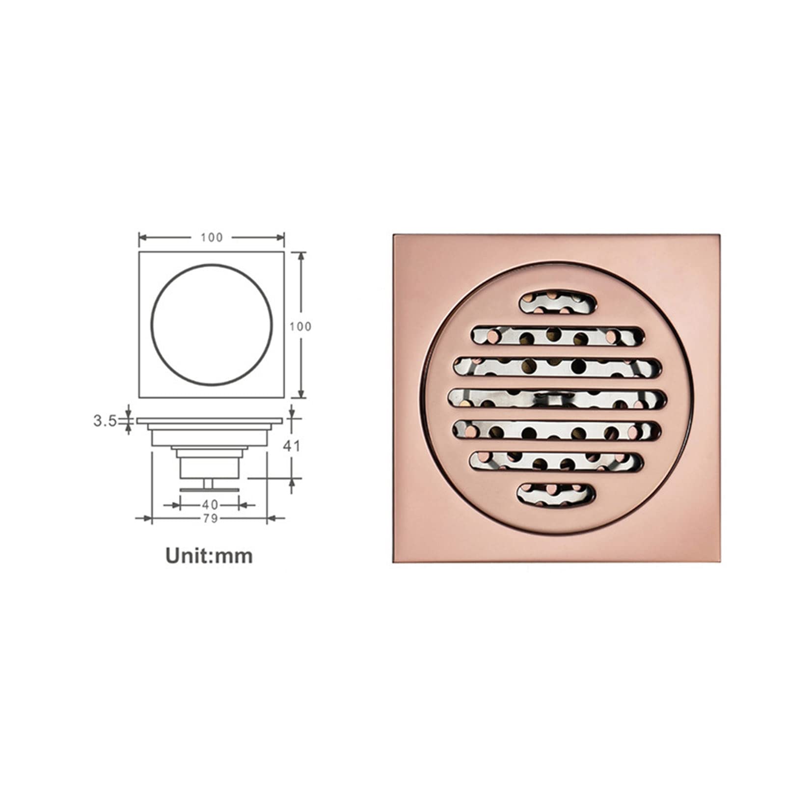 Múltiples Modelos De Desagüe De Piso De Baño De Color Rosa, Desagüe De Piso De Ducha Cuadrado De Latón, Antiolor Anti-Obstrucción, para Cocina, Baño