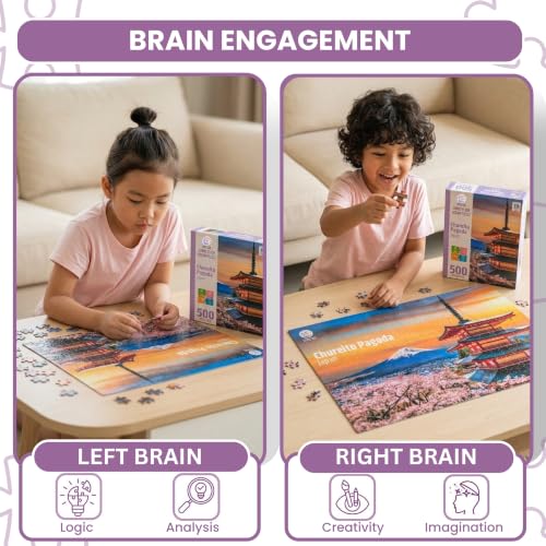 Image of Ratna's Chureito Pagoda Japan Jigsaw Puzzle, 500 Pieces, 73.5 x 48.25 cm, Play and Learn Educational Jigsaw Puzzle for Kids & Adults 7+ Years