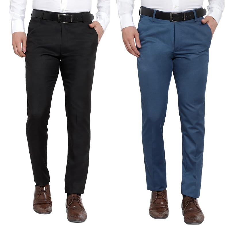 PNK Agency Formal Regular Fit Cotton Combo Trouser | Pack of 2-picture-15