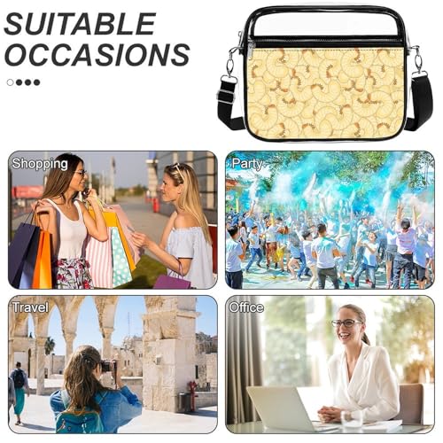 Maggot Beetle Larva Large Crossbody Bag Clear Stadium Bag Anti-Theft Side Shoulder Bags Messenger Bag with 2 Compartments4