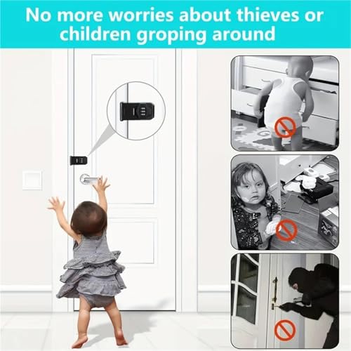 Serrure à combinaison sans clé 4" noire avec code modifiable pour armoire forte - 6
