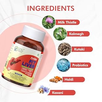 Fytika Fit Liver | Liver Detox Supplement | For Healthy and Strong Liver | Enriched with Milk Thistle, Kutaki, Kalmegh, Bhumi Amla and Probiotics | 120 Tablets