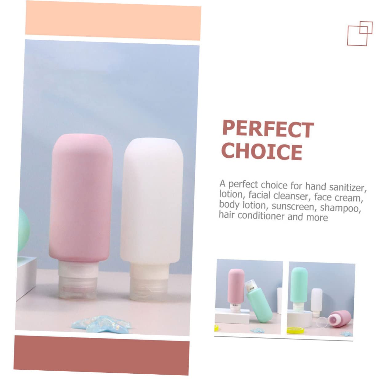 MAGICLULU 3 Set Di Flaconi Per Shampoo Da Viaggio in Silicone Flaconi Da Viaggio A Prova Di Perdite Contenitori Portatili Ricaricabili Per Cosmetici Flaconi Per Lozione 100 Ml 2 Pezzi * 3