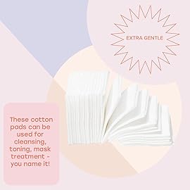 White Rabbit - Naked Cotton Classic - Premium 100% Cotton Pads for Toner Use, Makeup Remover, and Masks | Unbleached, Lint-Free, Extra Soft | Korean Skin Care Product (200 Count)
