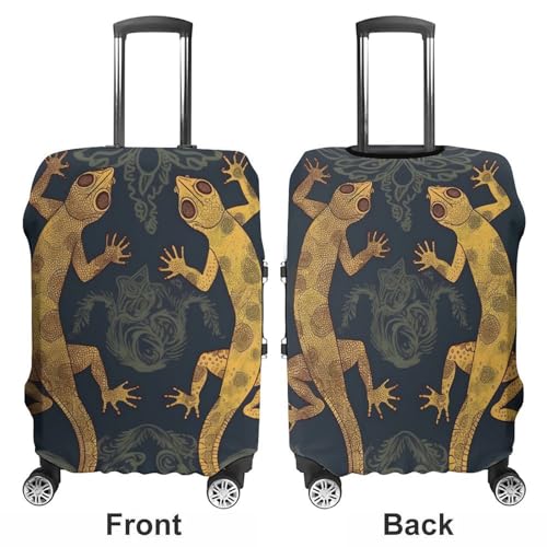 Gecko Lizards Luggage Cover for Suitcase Tsa Approved Stylish Suitcase Covers Washable Stretch Suitcase Protector Anti-Scratch Travel Baggage Covers for 19-32 Inch Luggage3