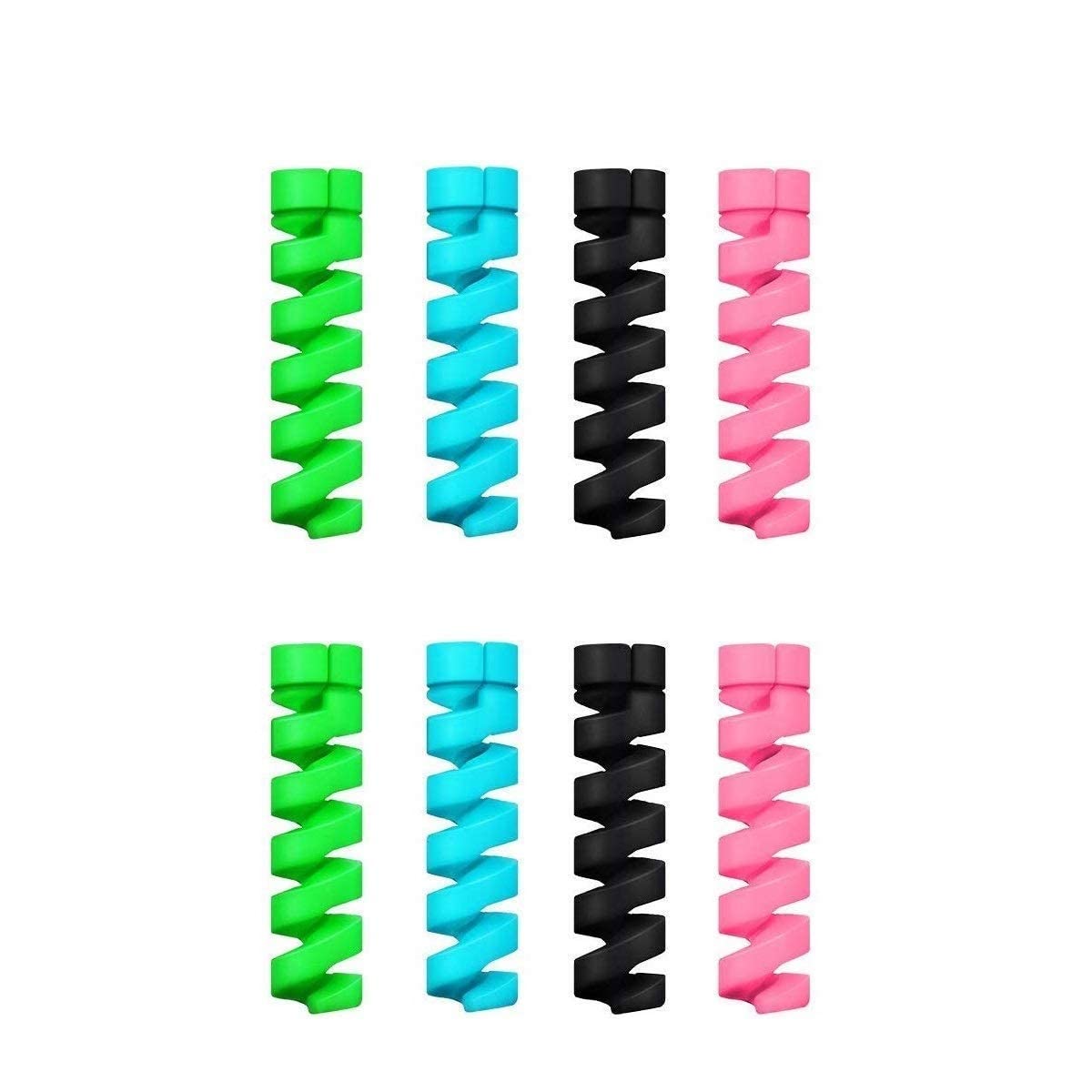JASODANANDAN Spiral Charger Cable Protector Data Cable Saver Charging Cord Protective Cable Cover Colourful Cable Protector (Multi Color)