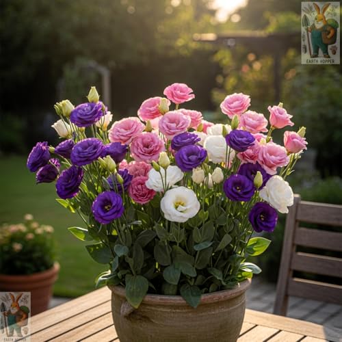 Image of 50+ SEEDS Lisianthus Flower Mix Colors Seed Pack, Easy Care & Fragrant & Air Purifying for Indoor & Outdoor Gardening.
