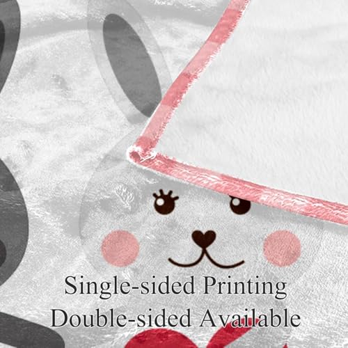 Jeté de canapé couverture polaire lapin de Pâques plaid microfibre chaud