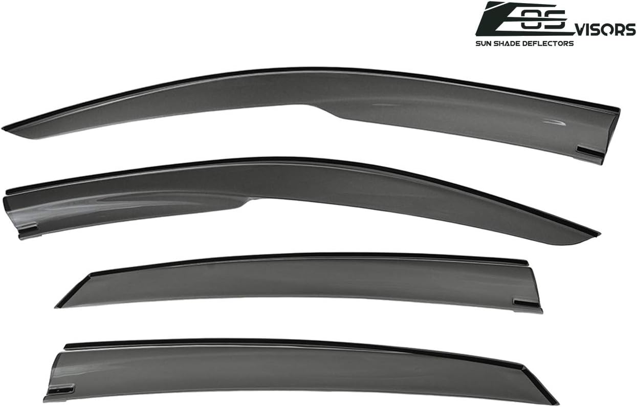 Replacement for 2016-2021 Honda Civic X Sedan 2019-Present Honda Insight Models | EOS Visors Mugen Style JDM Smoke Tinted Side Vents Window Deflectors Rain Guard