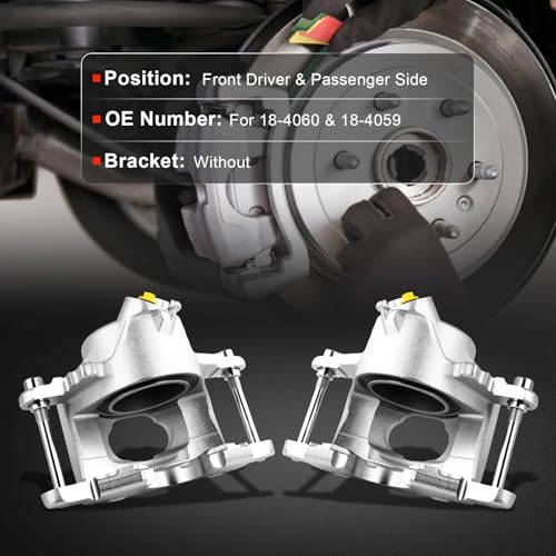 Image of cciyu Front Left & Right Disc Brake Calipers Assembly 18-4060 18-4059 | For Buick,For Cadillac,For Chevy,For GMC,For Oldsmobile,For Pontiac Models w /o Bracket