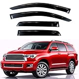 KPY Rain Guards Fit for 2008-2022 Toyota Sequoia, Out-Channel Window Visors Vent Wind Deflectors 4PC, Car Accessories for 08-22 Sequoia