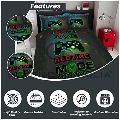 Housse de Couette en Polycoton Gamer Réversible Lit Simple Facile d'Entretien - 4