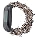 Produktbild Frauen Perle Armband für MI-Band 6 5 4 3 Uhrengurt Handgemachte Steinform Perlen Armband für Miband Gürtel mit Metallrahmen (Band Color : 13, Band Width : For Mi Band 3)