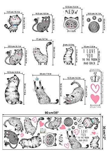 Vinilos Decorativos Gatos Cartoon MAIYU 9 Piezas miniatura 6