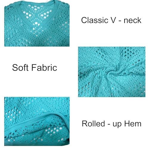 Image of NASKY Womens Crochet Top Summer Fashion 2026 - Sexy 3 /4 Batwing Sleeve Knit Sweater