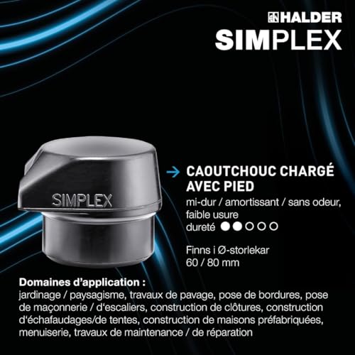 Marteau Simplex D60 Halder kit de démarrage Plusbox 3027s026 avec embout TPE pour menuiserie - 8