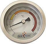 Grillfürst BBQ Deckelthermometer Therm 260 - Einbau Grillthermometer zur Garraumtemperatur-Messung für Grill, Smoker oder Räucherofen, Ø 6,5 cm