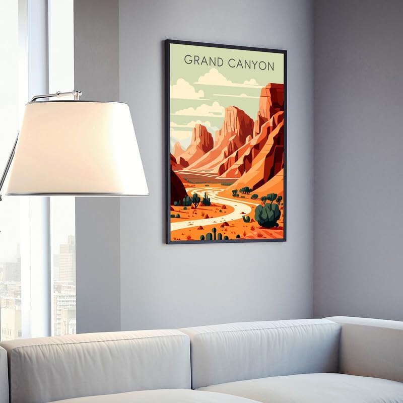Miniatura 2 de Póster del Parque Nacional del Gran Cañón, impresiones artísticas de pared de los parques nacionales del Gran Cañón, póster de viaje retro de