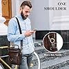 BAIGIO Men's Shoulder Bag Genuine Leather Cross Body Bag Vintage Mens Crossbody Messenger Bag Casual Satchel Handbag with Top Handle for iPad Work Travel Business #5
