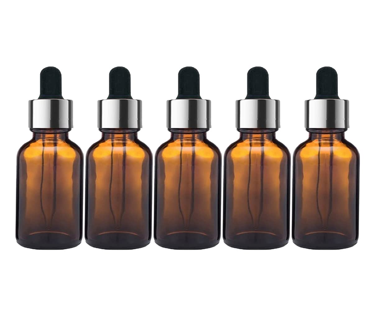 FUTURA MARKET 30 ml Amber Colour Round Empty Glass Bottle with Dropper and Plug for Essential Oils, Blends, DIY skin care, Cosmetics, Multipurpose Bottle for Home and Travel Purpose (Amber- 5pc- 30ml)-image-19