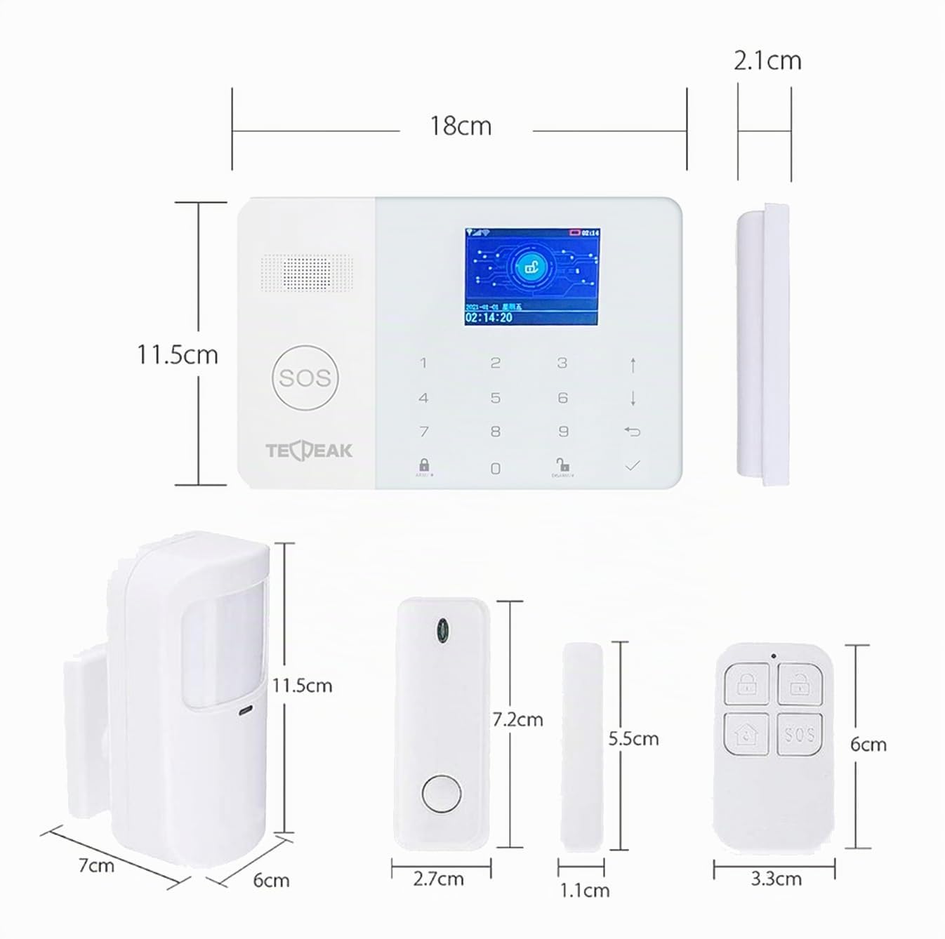 Sistema di Allarme Domestico Senza Fili, TecPeak Kit di Allarme WiFi/GSM con Sicurezza Sirena Fornisce un Modo Altamente Efficace per Proteggere il tuo Casa e Ufficio (A4)
