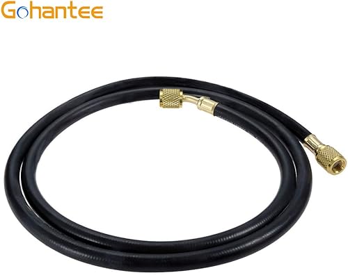Miniatura 6 de Mangueras de carga de refrigerante de CA R410A, manguera de carga HVAC de 59 pulgadas con destello hembra SAE de 1/4 pulgadas, presión de trabajo de