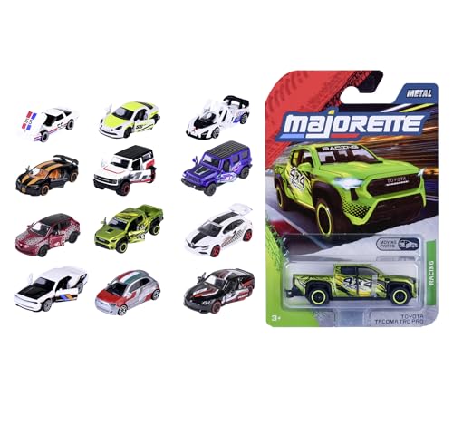 Majorette, Racing Premium Cars, Coche metálico 7,5 cm, Escala 1:64, suspensión Parcial y Partes móviles, Tarjeta Coleccionable, 1 de 12 Modelos, Desde 3 años, envÃo Aleatorio (8504000000)