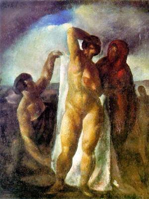 Reproduction d'art After The Bath 1923 peinture à l'huile Karoly Patko luxe