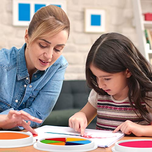 Aodaer 13 Pack Large Craft Ink Pad Round Fingerprint Ink Pad Rainbow Diy Washable Painting Card Stamps For Kids Rubber Stamps Scrapbook Diy Projects #TOP6