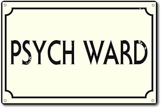 Psych Ward 12" x 8" Tin Sign Vintage Mental Institution Plaque Gothic Decor