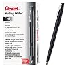 Pentel Rolling Writer Pen, 0.8 Millimeter Cushion Ball Tip, Black Ink, 12 pens (R100-A)
